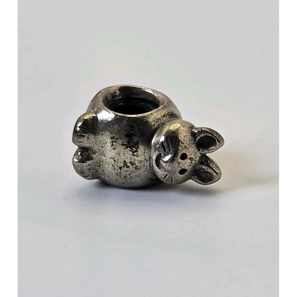 Pandora Cat Charm 925 ALE Sterling Silver Kitty Bead Animal Cute Retired